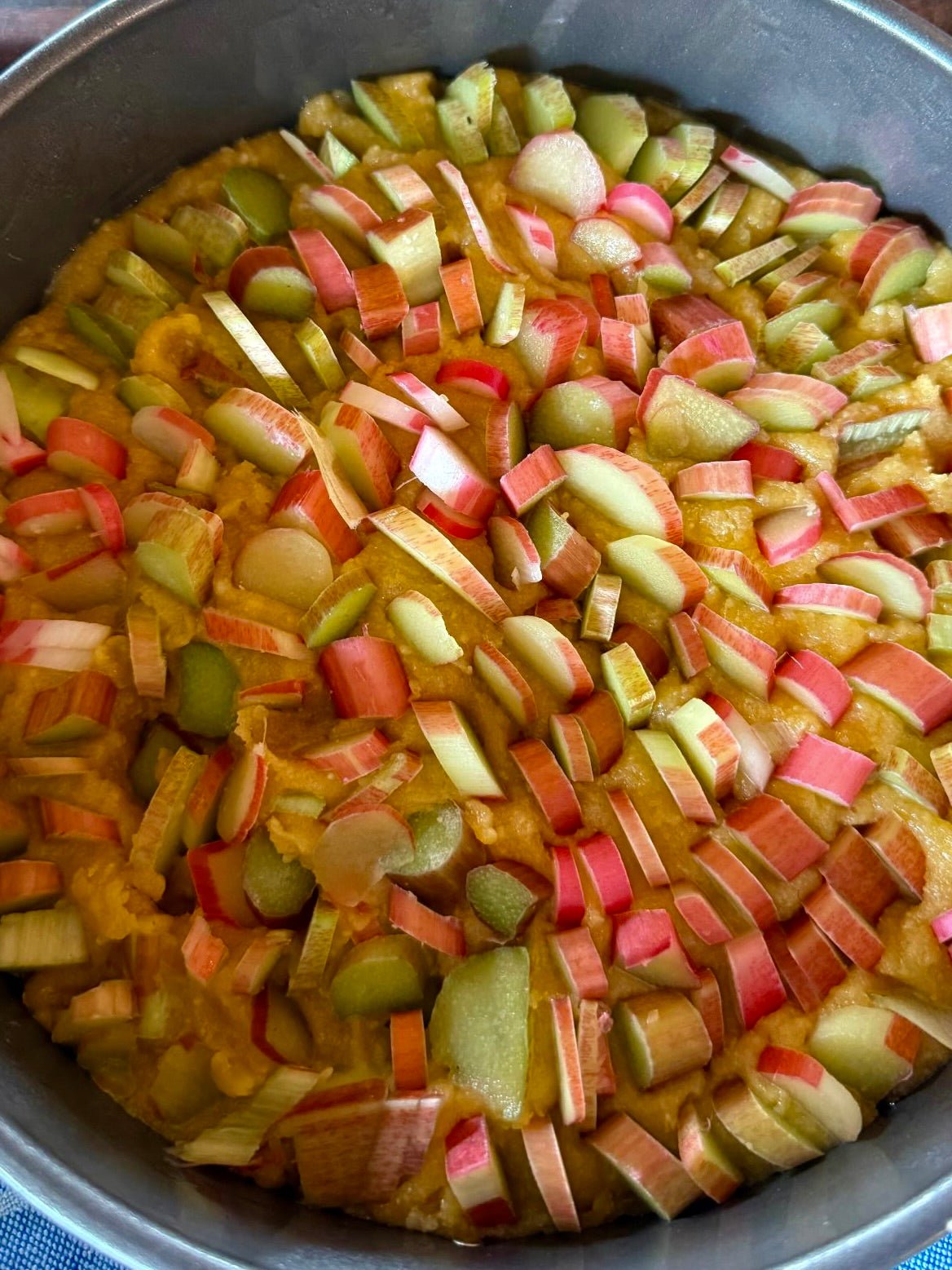 Rhubarb, Pistachio and Coconut Cake with Grenadine Cream