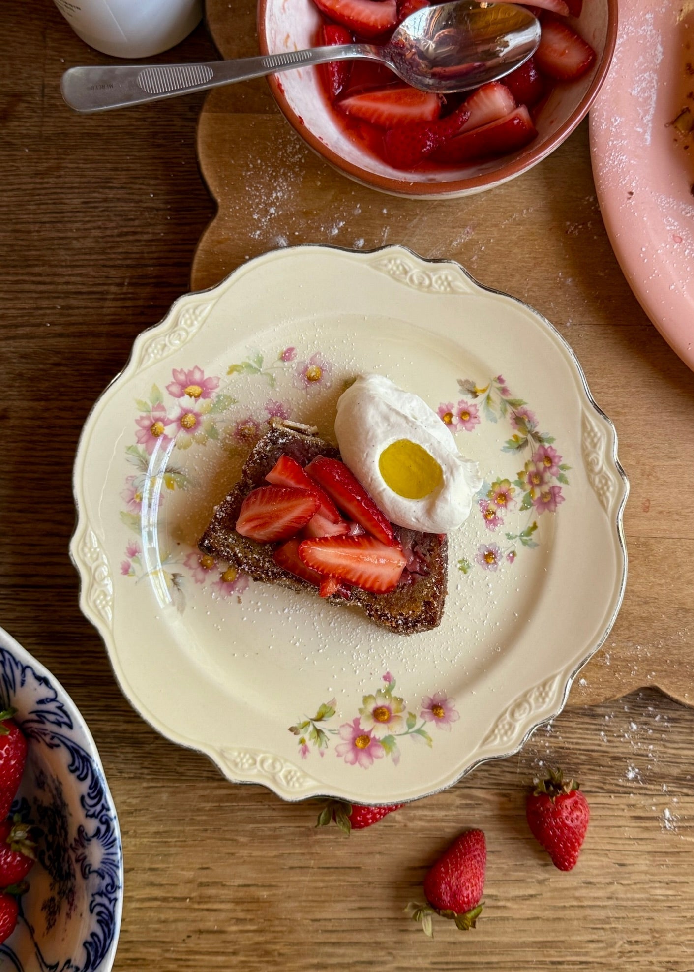 Roasted Strawberry Olive Oil Cake