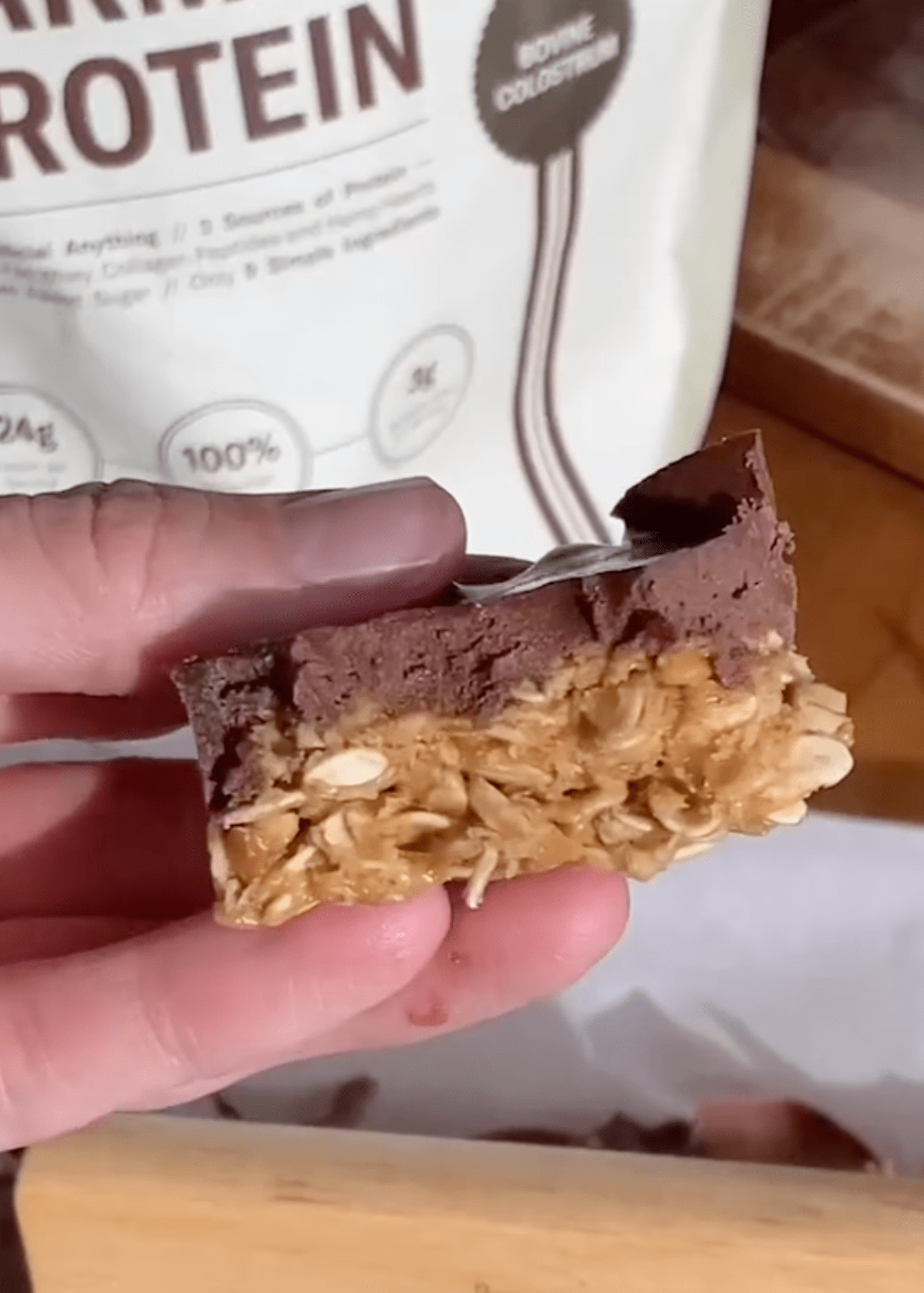 Chocolate Peanut Butter Protein Bars - Ballerina Farm